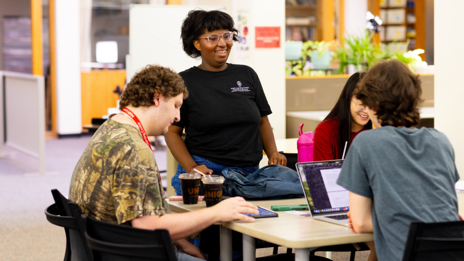 Small group of students participates in peer learning and academic support activities.
